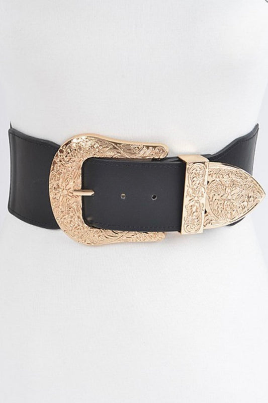 Andrea Statement Stretch Belt-Gold
