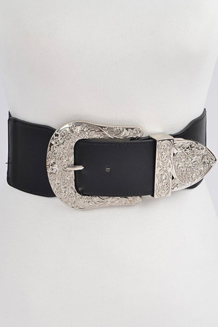 Andrea Statement Stretch Belt-Silver