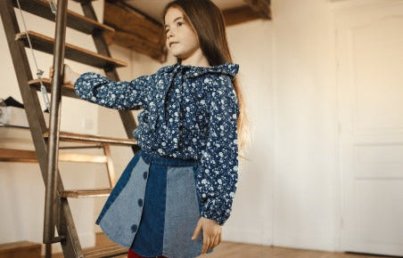 Angele Tunic Romantic Flower Navy
