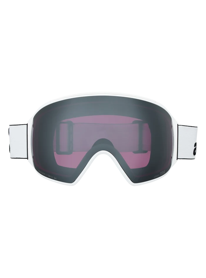 Product image of Anon M4 Goggles (Toric) + Bonus Perceive Lens + MFI® Face Mask[Variant:Frame: White, Lens: Perceive Sunny Onyx (6% / S4), Spare Lens: Perceive Variable Violet (34% / S2)]
