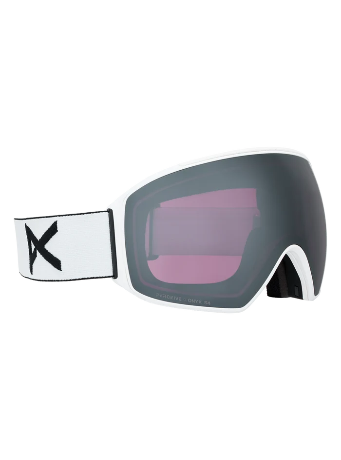 Product image of Anon M4 Goggles (Toric) + Bonus Perceive Lens + MFI® Face Mask[Variant:Frame: White, Lens: Perceive Sunny Onyx (6% / S4), Spare Lens: Perceive Variable Violet (34% / S2)]
