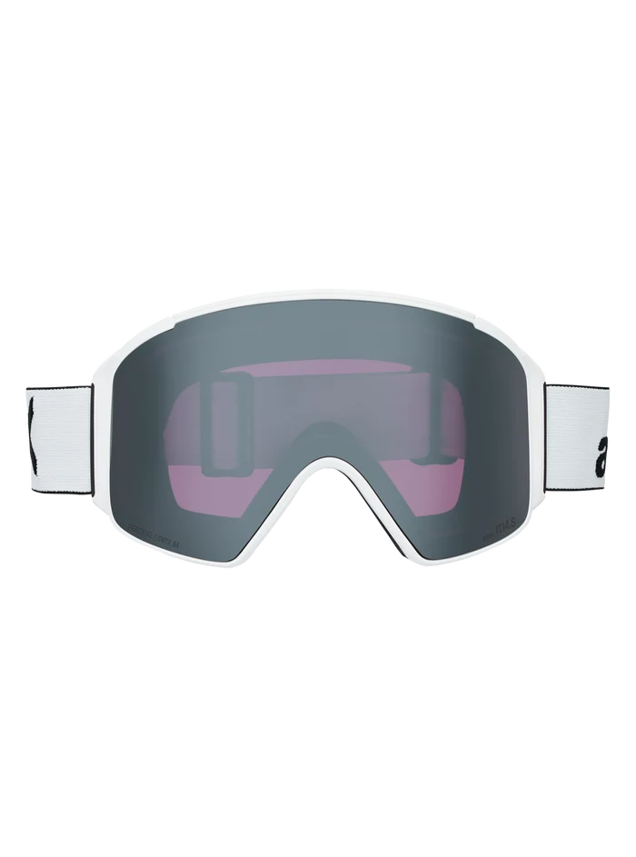 Product image of Anon M4S Goggles (Cylindrical) + Bonus Lens + MFI® Face Mask[Variant:Frame: White, Lens: Perceive Sunny Onyx (6% / S4), Spare Lens: Perceive Variable Violet (34% / S2)]