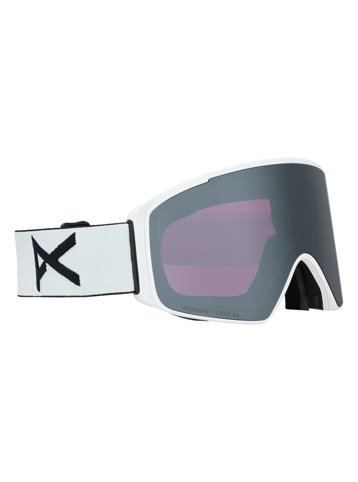 Product image of Anon M4S Goggles (Cylindrical) + Bonus Lens + MFI® Face Mask[Variant:Frame: White, Lens: Perceive Sunny Onyx (6% / S4), Spare Lens: Perceive Variable Violet (34% / S2)]