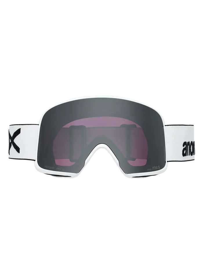 Product image of Anon M6S Goggles[Variant:Frame: White, Lens: Perceive Sunny Onyx (6% / S4), Spare Lens: Perceive Variable Violet (34% / S2)]