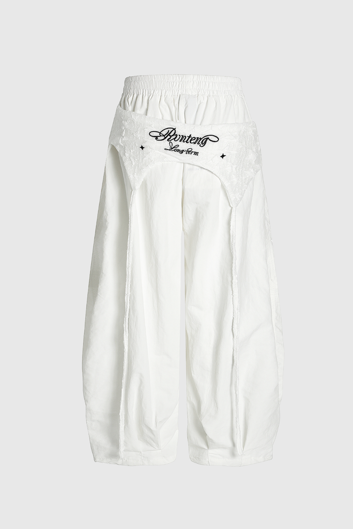 Anouk Asymmetric Deconstruct Barrel Pants In White
