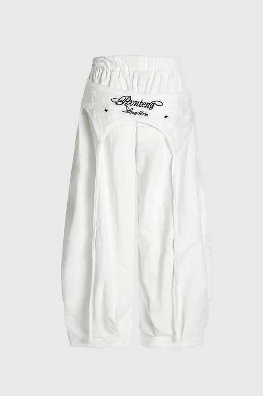 Anouk Asymmetric Deconstruct Barrel Pants In White