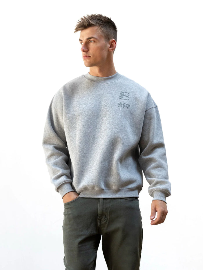 Apex City Relaxed Jumper - Marl Grey