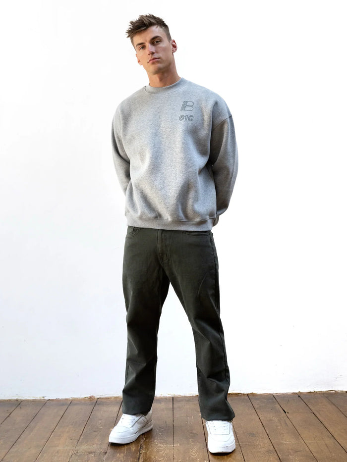 Apex City Relaxed Jumper - Marl Grey