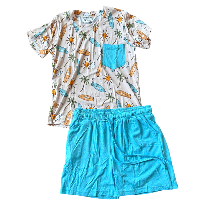 Asher Surfing Bamboo Youth Tee & Shorts Set