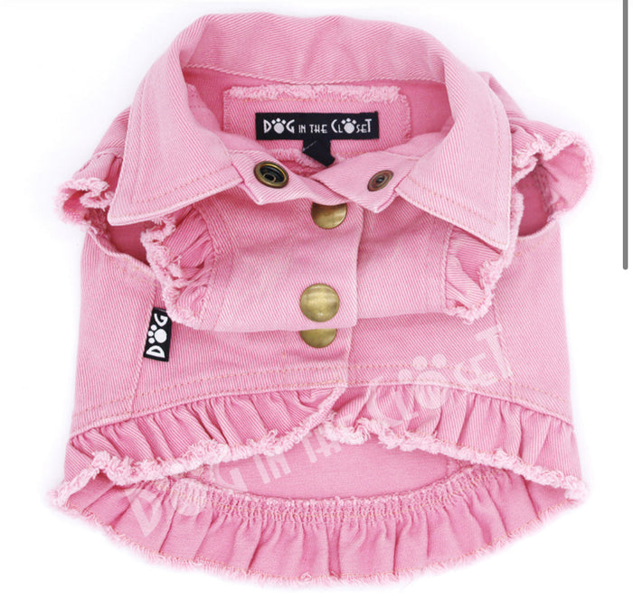 Audrey Hepburn Pink Denim Jacket - Add Butterfly Patch