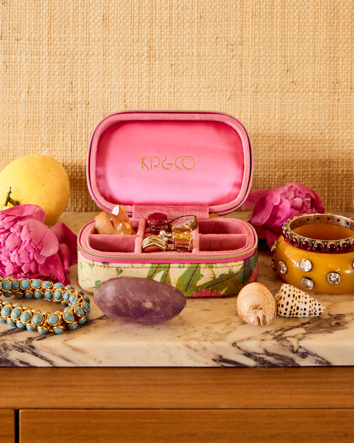 Australian Bush Blossom Travel Velvet Jewellery Box