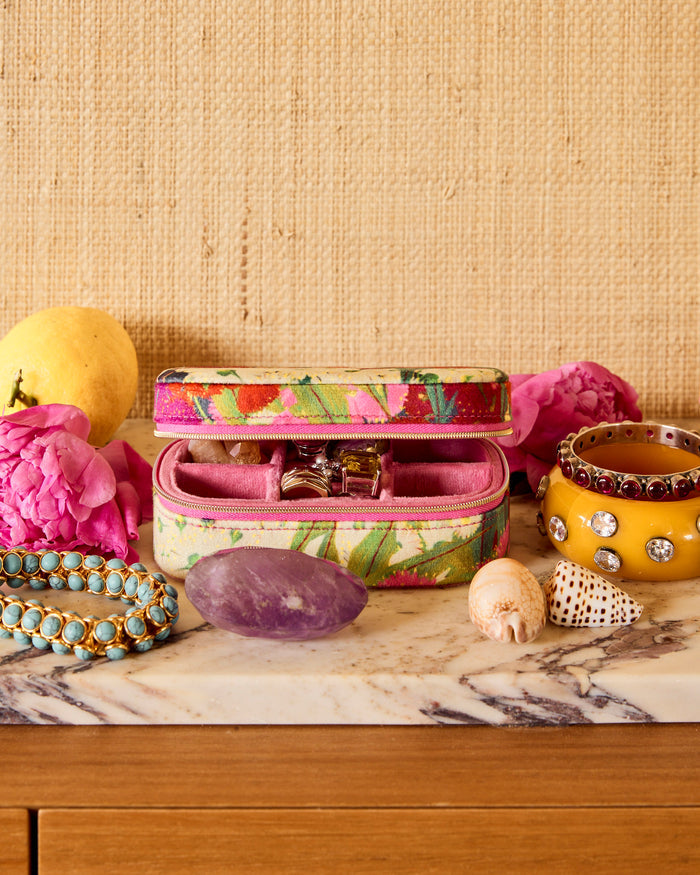 Australian Bush Blossom Travel Velvet Jewellery Box