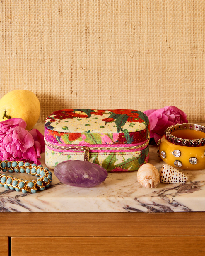 Australian Bush Blossom Travel Velvet Jewellery Box