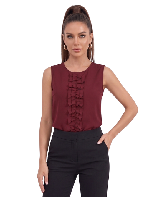 Azure pleat maroon