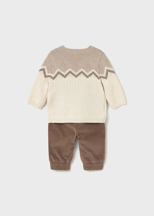 Baby 2-Piece Pants and Sweater Set - Cocoa Brown - Wee Bee Baby Boutique