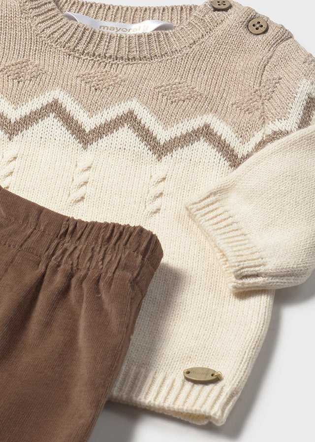 Baby 2-Piece Pants and Sweater Set - Cocoa Brown - Wee Bee Baby Boutique