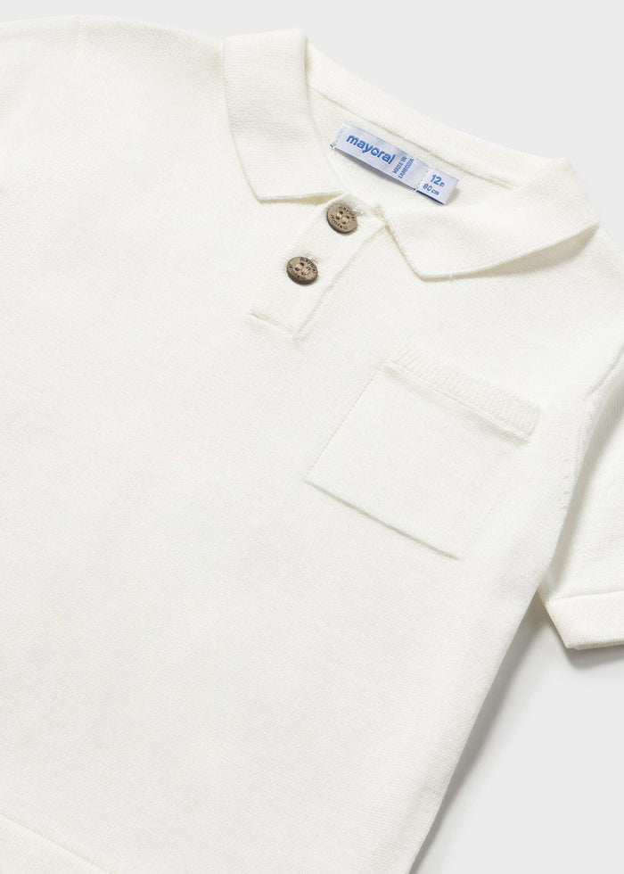 Baby + Boy Knit Polo Shirt - Wee Bee Baby Boutique