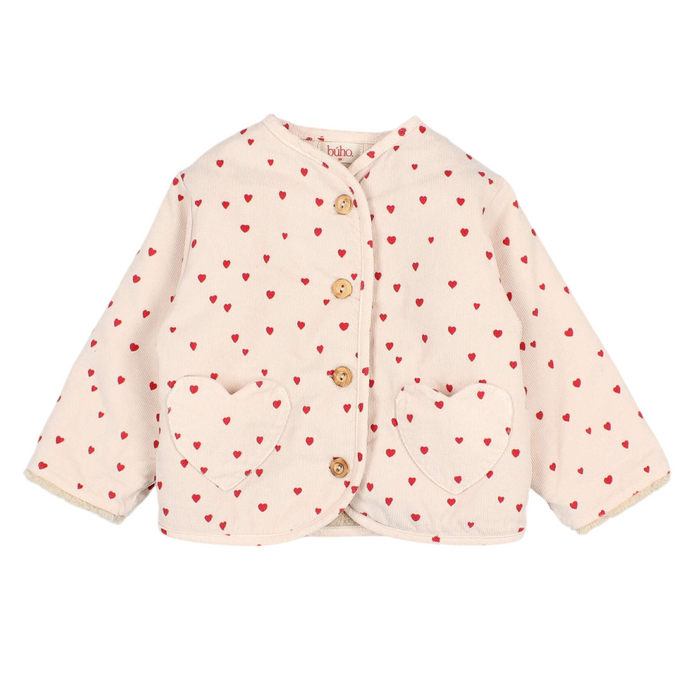 Baby Mini Cuore Jacket Cream Pink