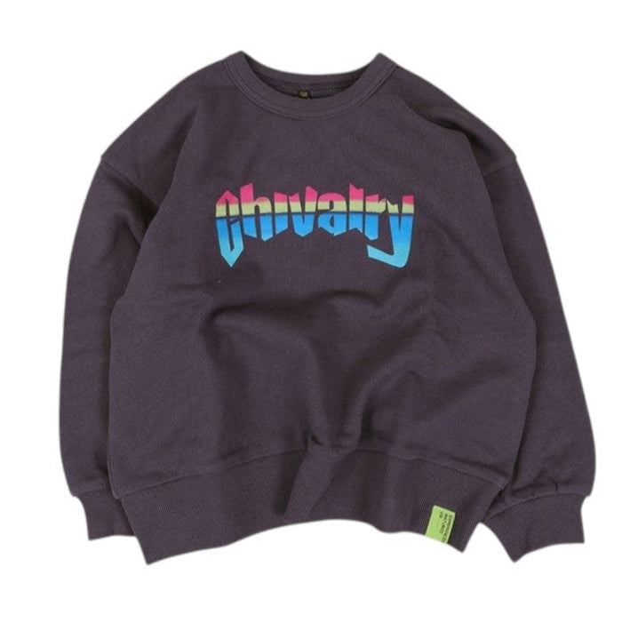 Basic Print Sweatshirt Charcoal