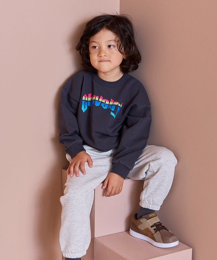 Basic Print Sweatshirt Charcoal