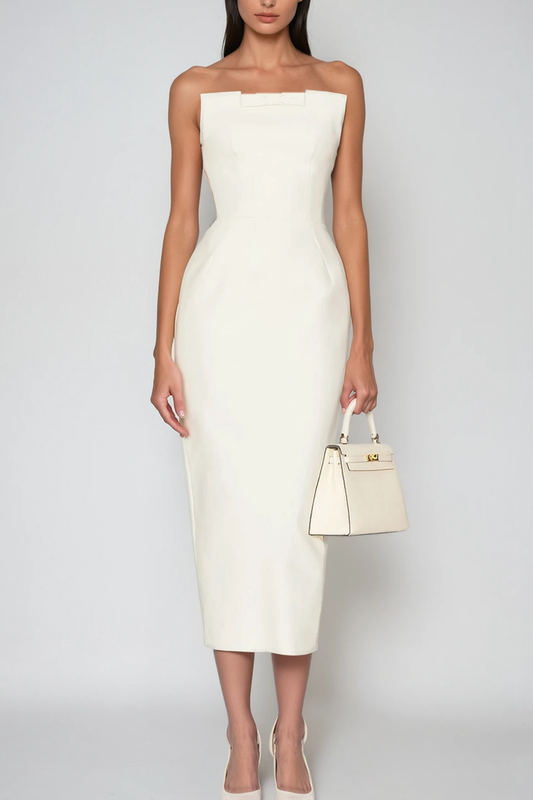 Bastien Strapless Maxi Dress In White
