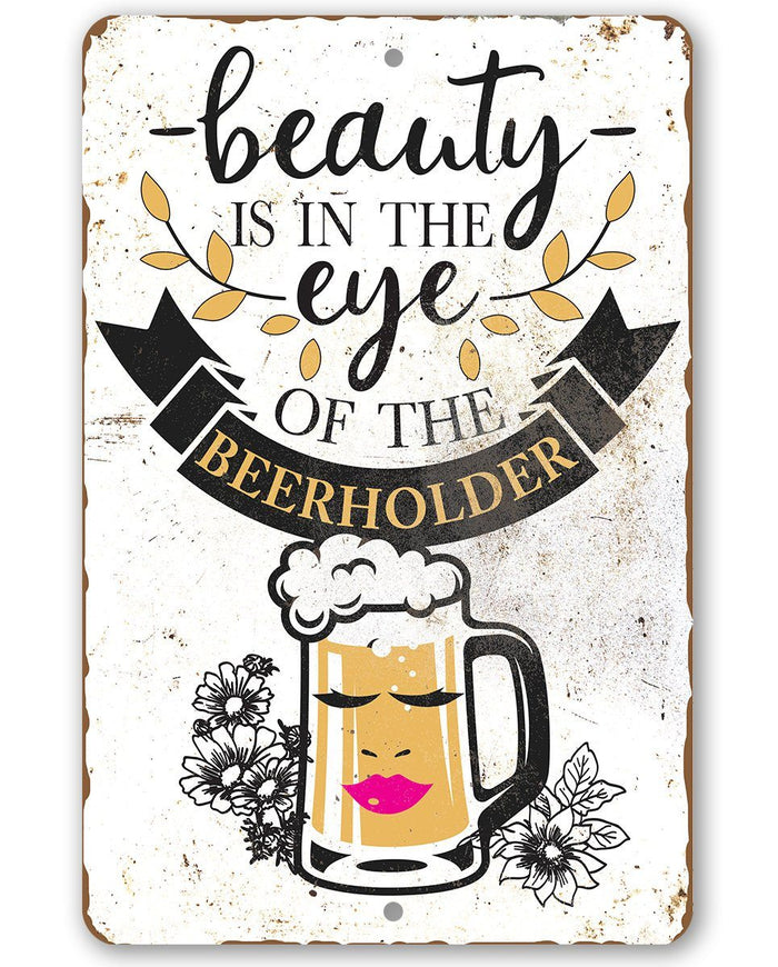 Beauty Beer Holder - Metal Sign | Lone Star Art.