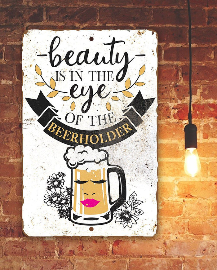 Beauty Beer Holder - Metal Sign | Lone Star Art.