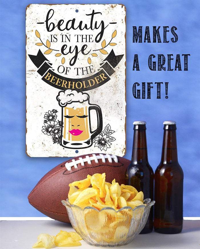 Beauty Beer Holder - Metal Sign | Lone Star Art.