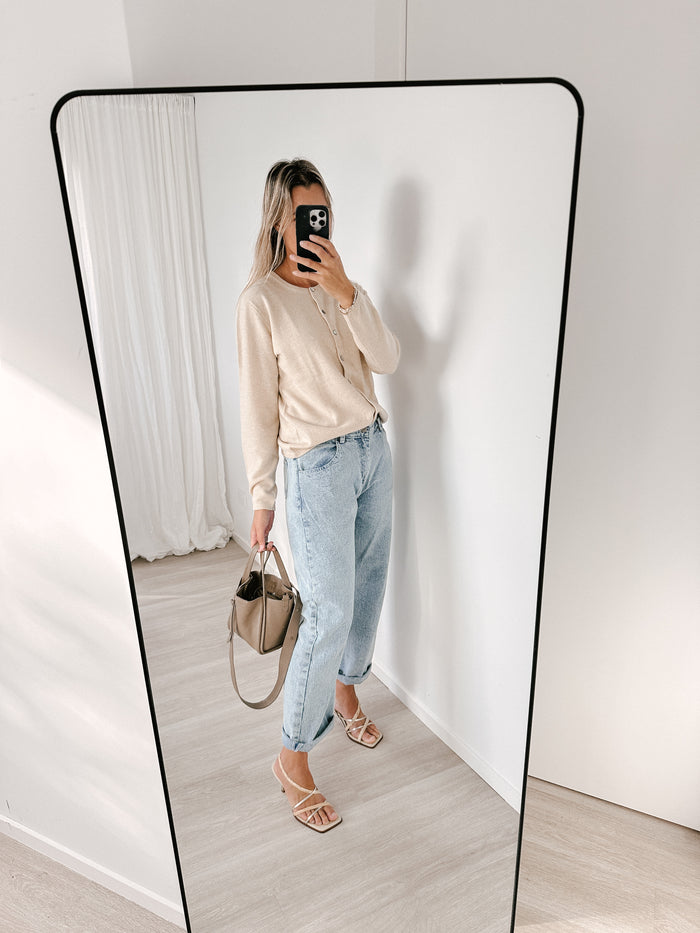 Beige Pure Cashmere Cardigan