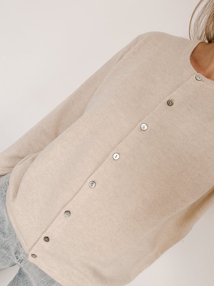 Beige Pure Cashmere Cardigan
