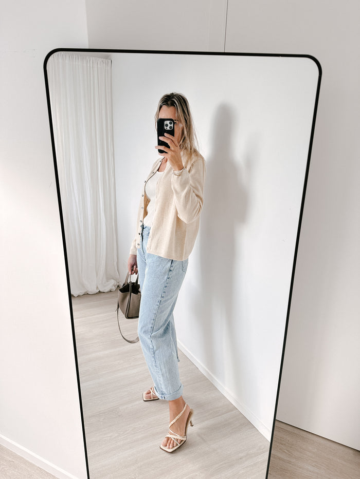 Beige Pure Cashmere Cardigan