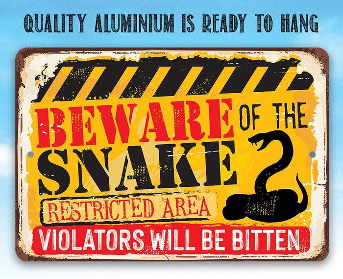 Beware Snake - Metal Sign | Lone Star Art.