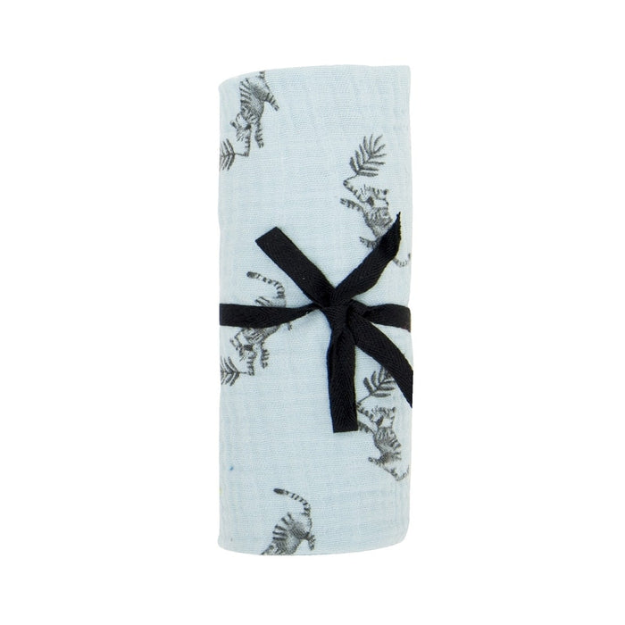 Bianca Printed Swaddle Tiger Blue