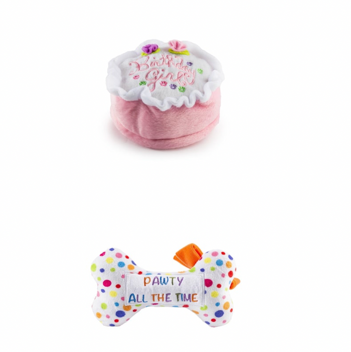 Birthday Dog Pink Cake with Bone (two toys)