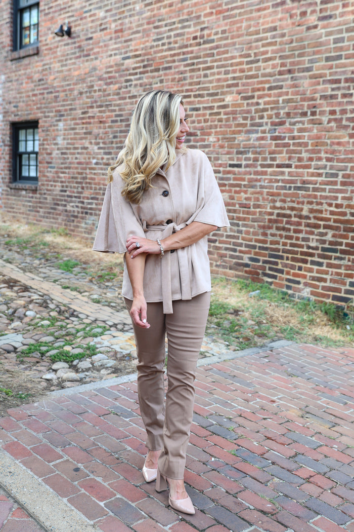 Boho Cape Jacket - Taupe