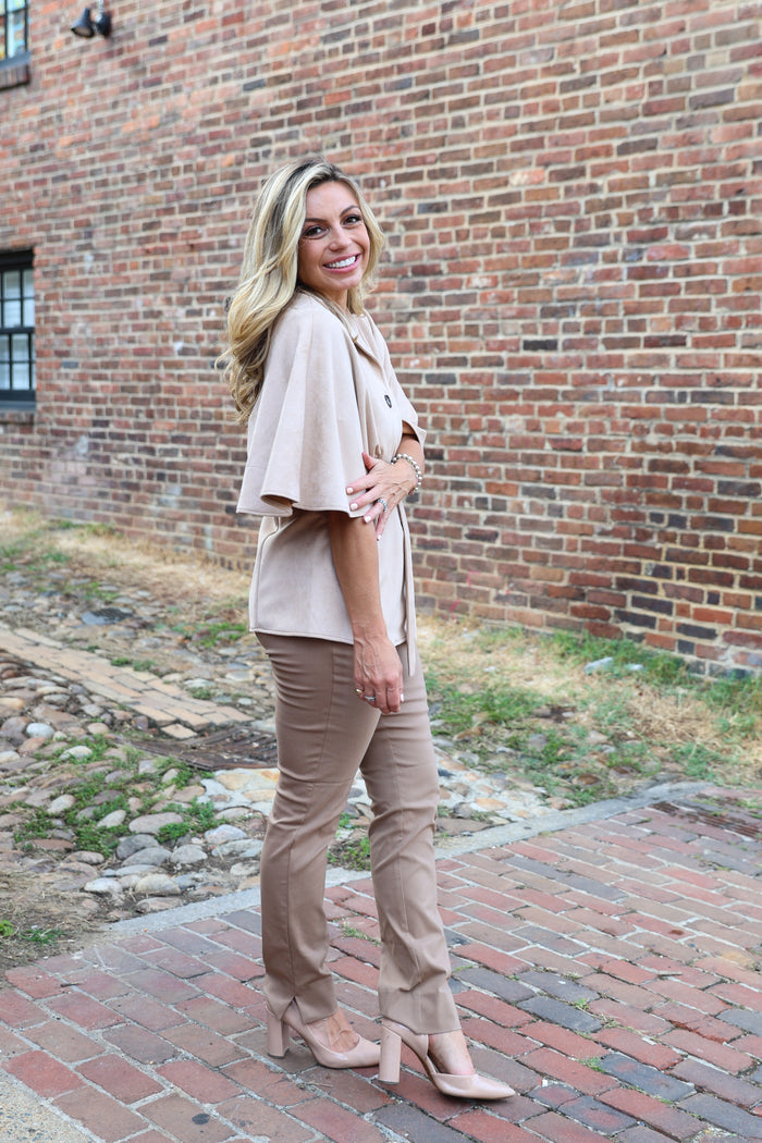 Boho Cape Jacket - Taupe