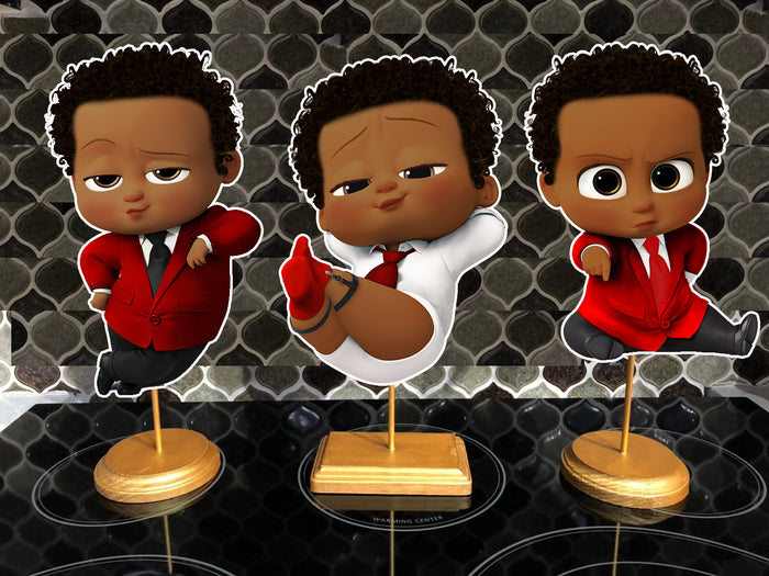 Red Boss Baby Party Centerpieces