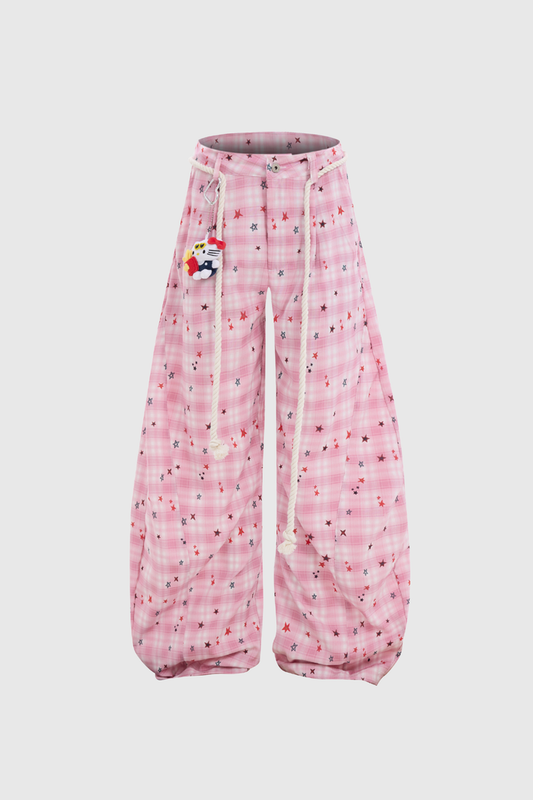 Botum Grid Star Jeans In Pink