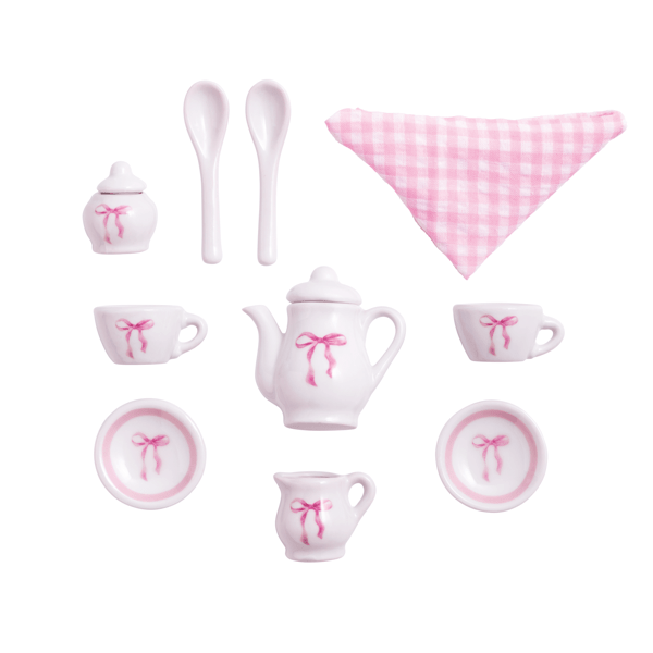 Bow Tea Set and Basket - Wee Bee Baby Boutique