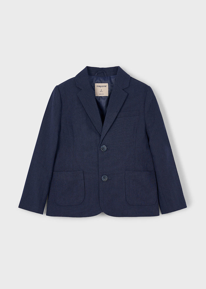 Boy Linen Blazer - Navy - Wee Bee Baby Boutique