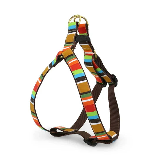 Brown Stripe Dog Harness (Optional Leash)