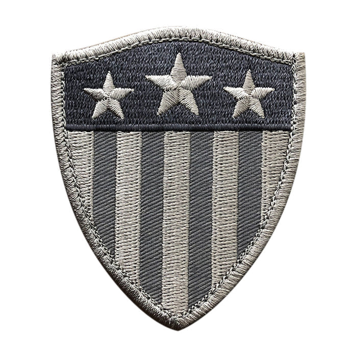 Captain America Stars Stripes Shield Patch (Embroidered Hook) (Grey)