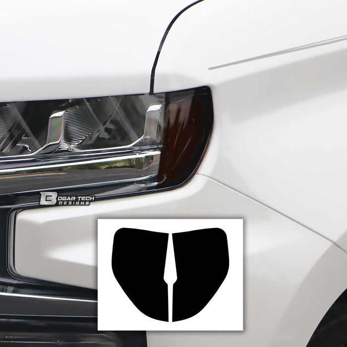 Headlight Amber Delete Overlay Tint Sticker Fits Chevy Silverado 1500 2019+ - Bogar Tech Designs
