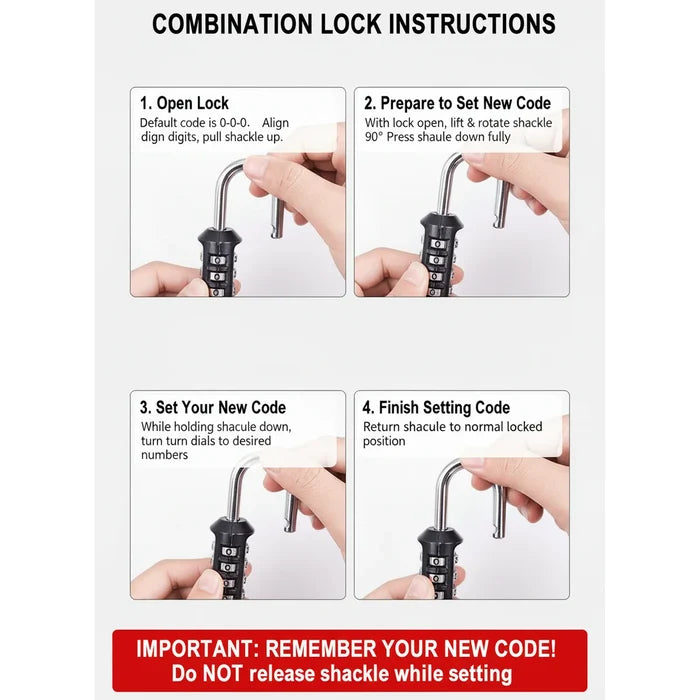 מנעול קומבינציה Combination Lock TSA