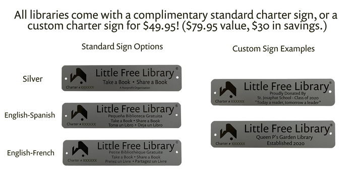 Composite One Story Light Blue Little Free Library