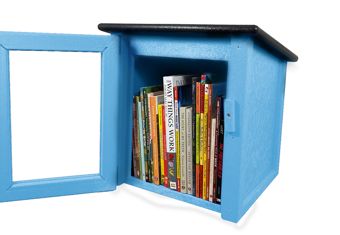 Composite One Story Light Blue Little Free Library