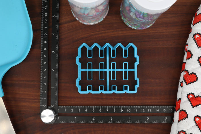 Construction Materials Cookie Cutters, Set 1 - Bag of Cement, Cinderblock, Picket Fence, Plank of Wood, Red Brick - Constructing Necessities