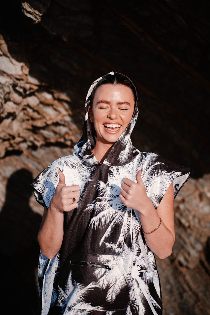 Cory Teunissen Midnight Palms Poncho Towel