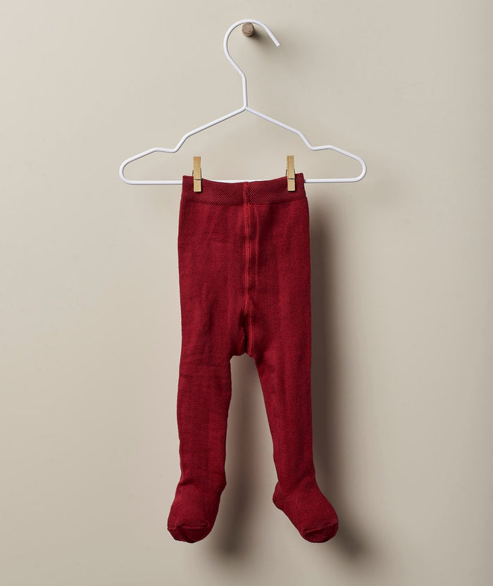 Cotton Baby Tights Red Mouliné