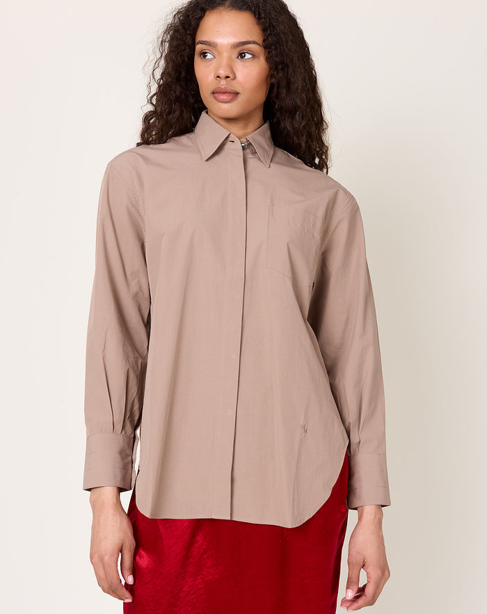 Maria McManus Covered Placket Tunic Shirt in Mouseback